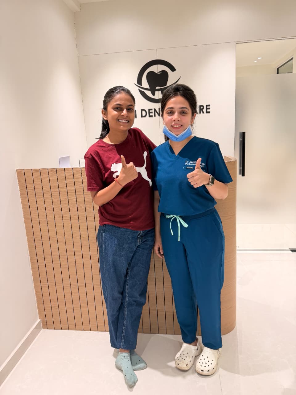 Happy patient with Dr. Janki at Janki Dental Care